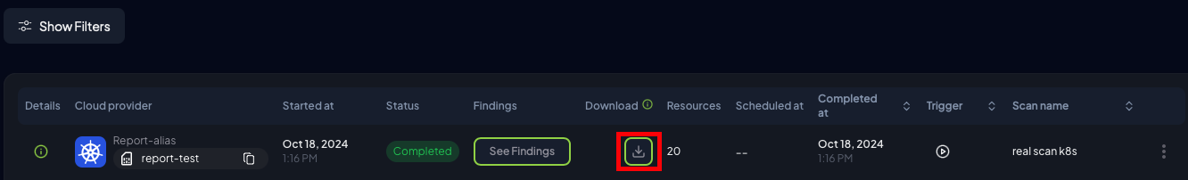 Download output