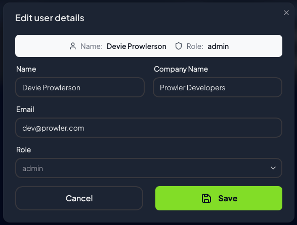 Edit User Details